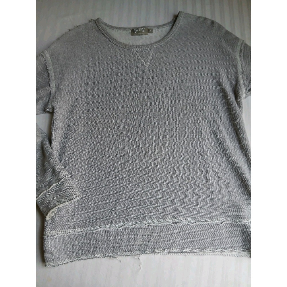 Nation Ltd Sweater Small Seville Distressed Fray Hem Casual Capsule Layers